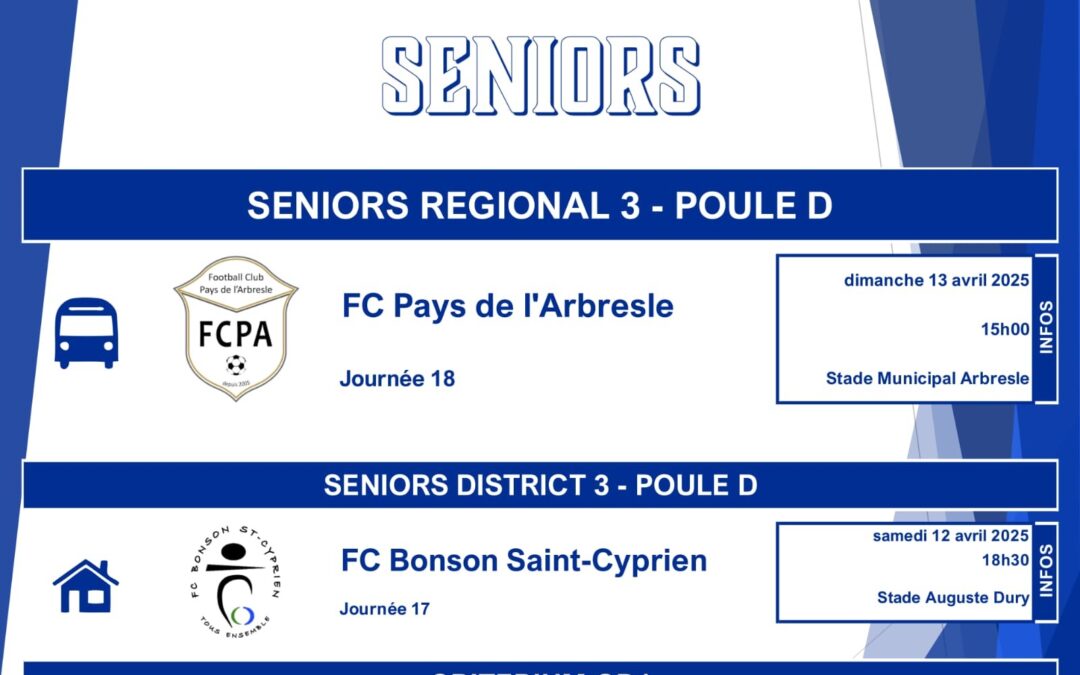 Agenda du Weekend Seniors